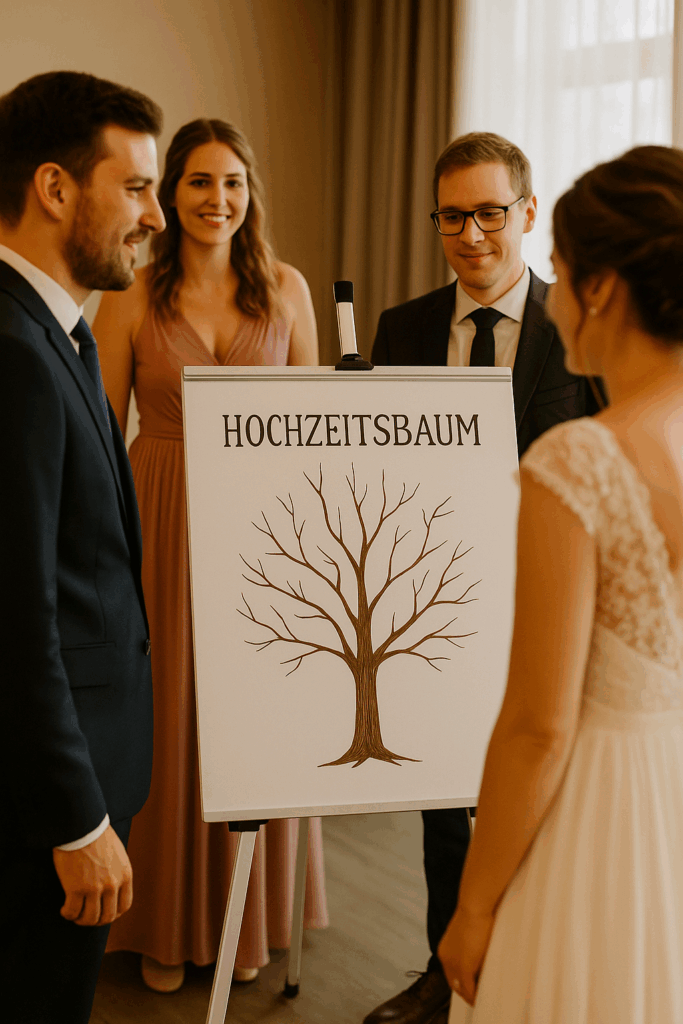 Hochzeitsbaum - ein tolles Hochzeitspiel mit einem Hochzeitsbaum als Geschenk für das Brautpaar.